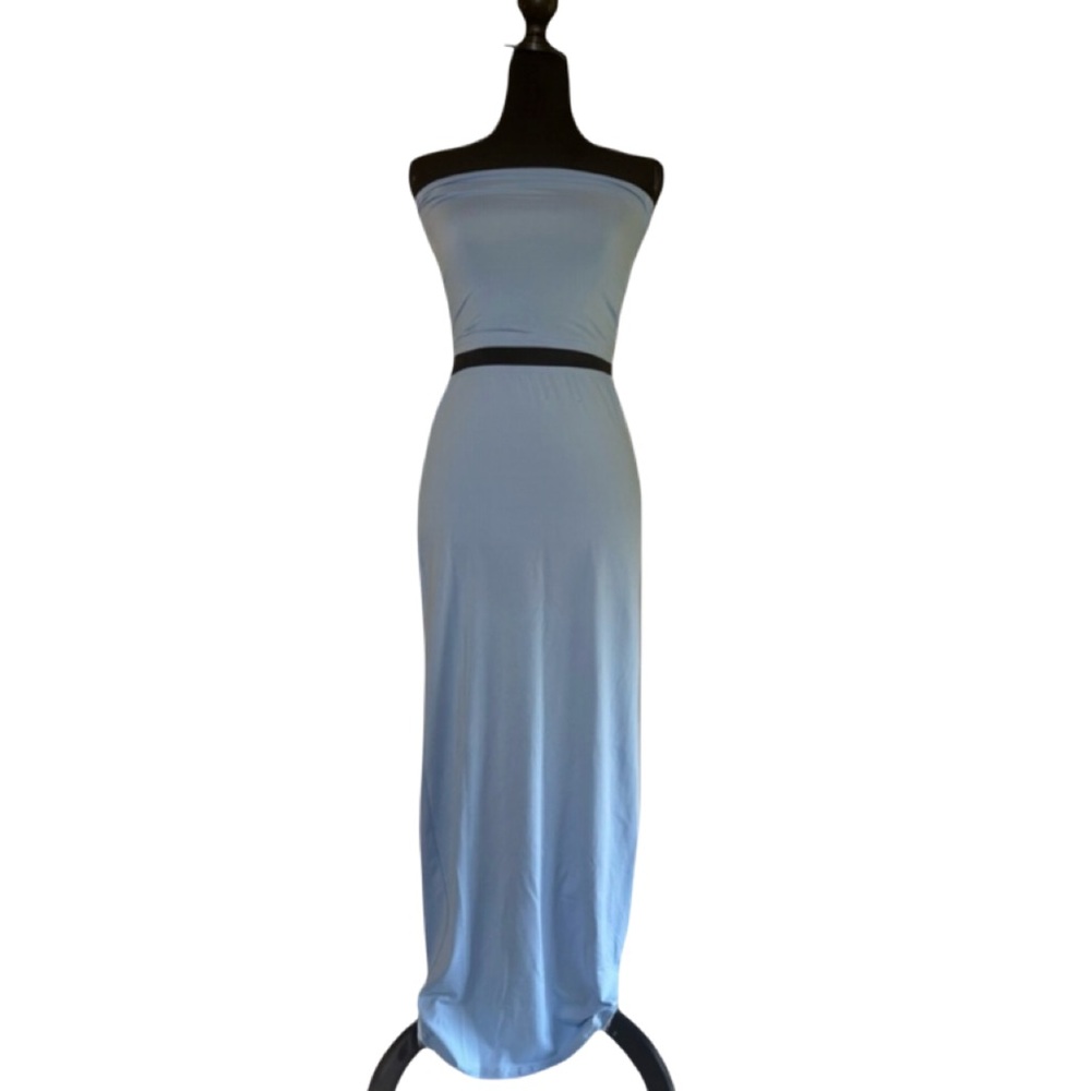 SHEIN Blue Strapless Dress
